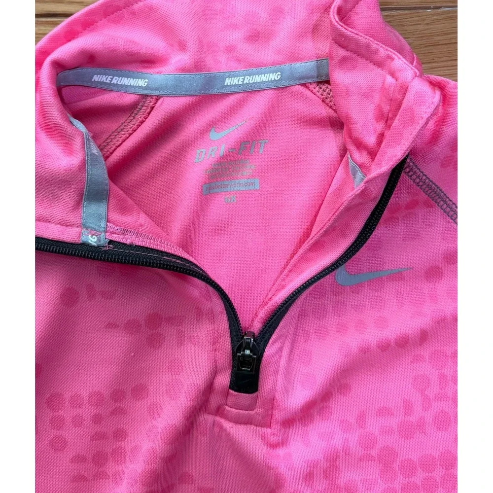 Nike Girls Dri-FIT 4pc Lot Pink Quarter Zip Running Top and 3 Pair Shorts 6X